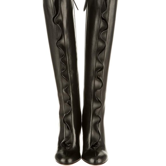 NWT Valentino Garavani Ruffle Knee Boot - Picture 1 of 16